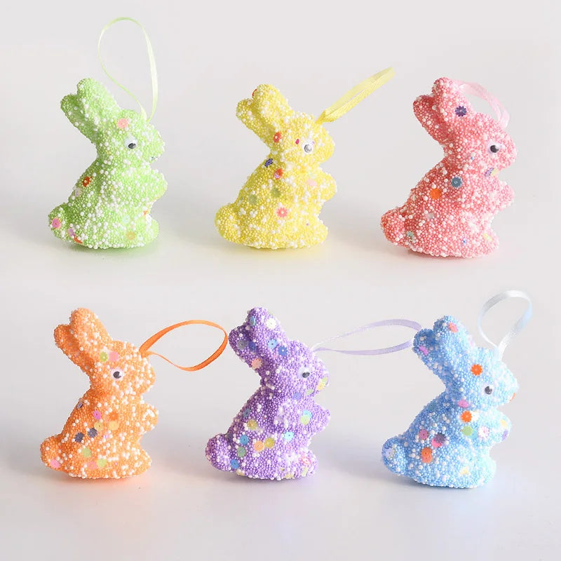 Easter Foam Bunny Hanging Ornaments 6/12 Pcs – Spring Decor Easter Hanging Ornaments Babs