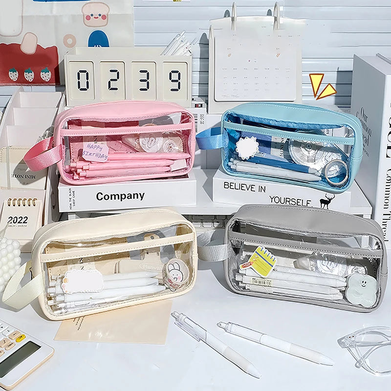 Transparent Large Capacity Pencil Bag – Waterproof PVC Case Pencil Case Babs