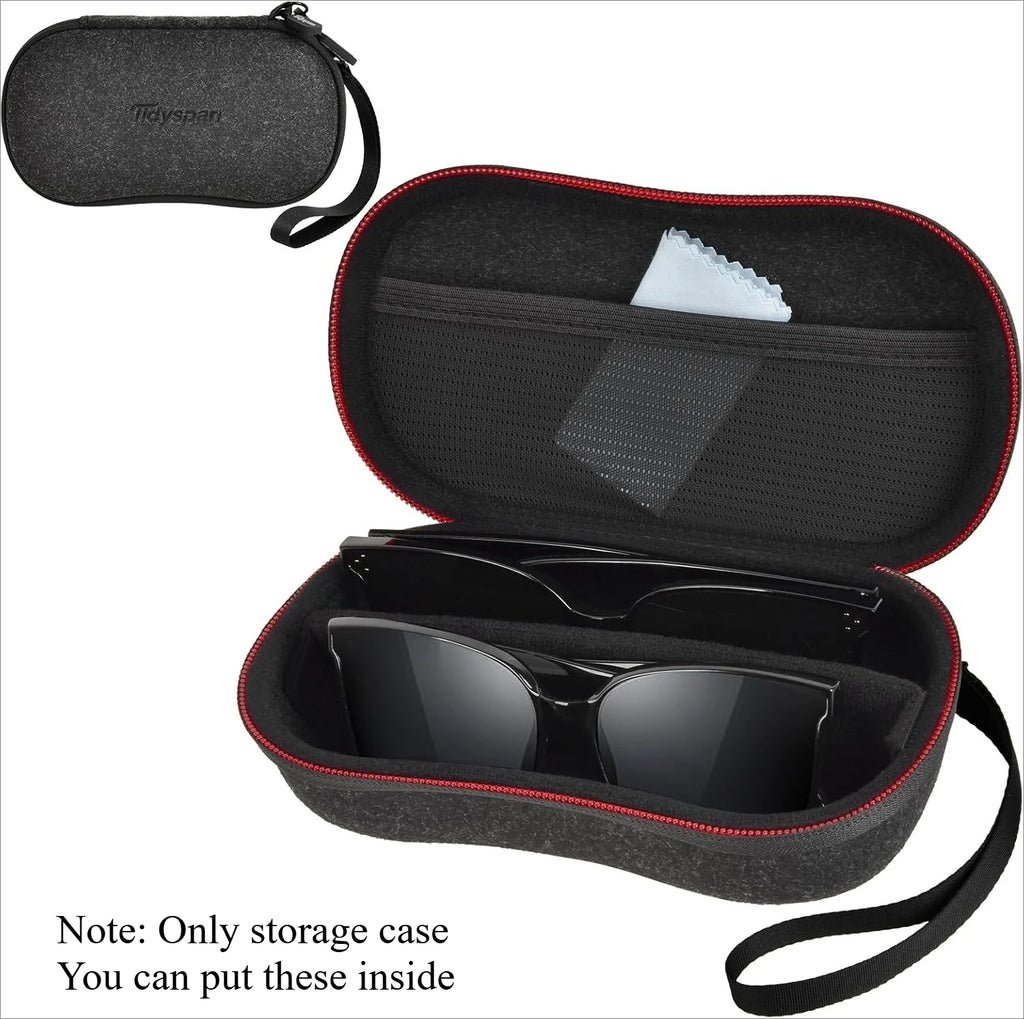 Double Sunglasses Case – Hard Shell Dual Eyeglass Organizer Eyeglass Storage Case Babs