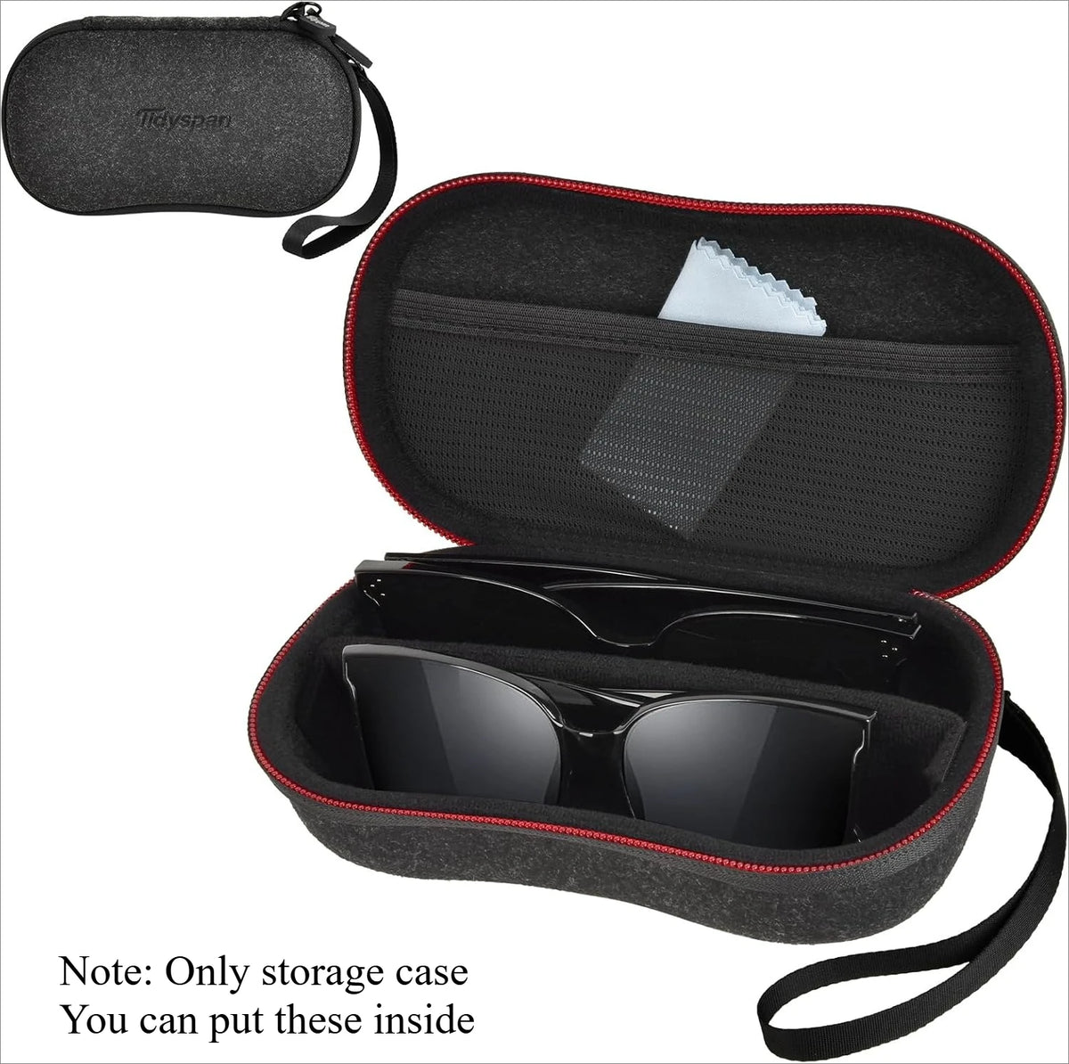 Double Sunglasses Case – Hard Shell Dual Eyeglass Organizer Eyeglass Storage Case Babs
