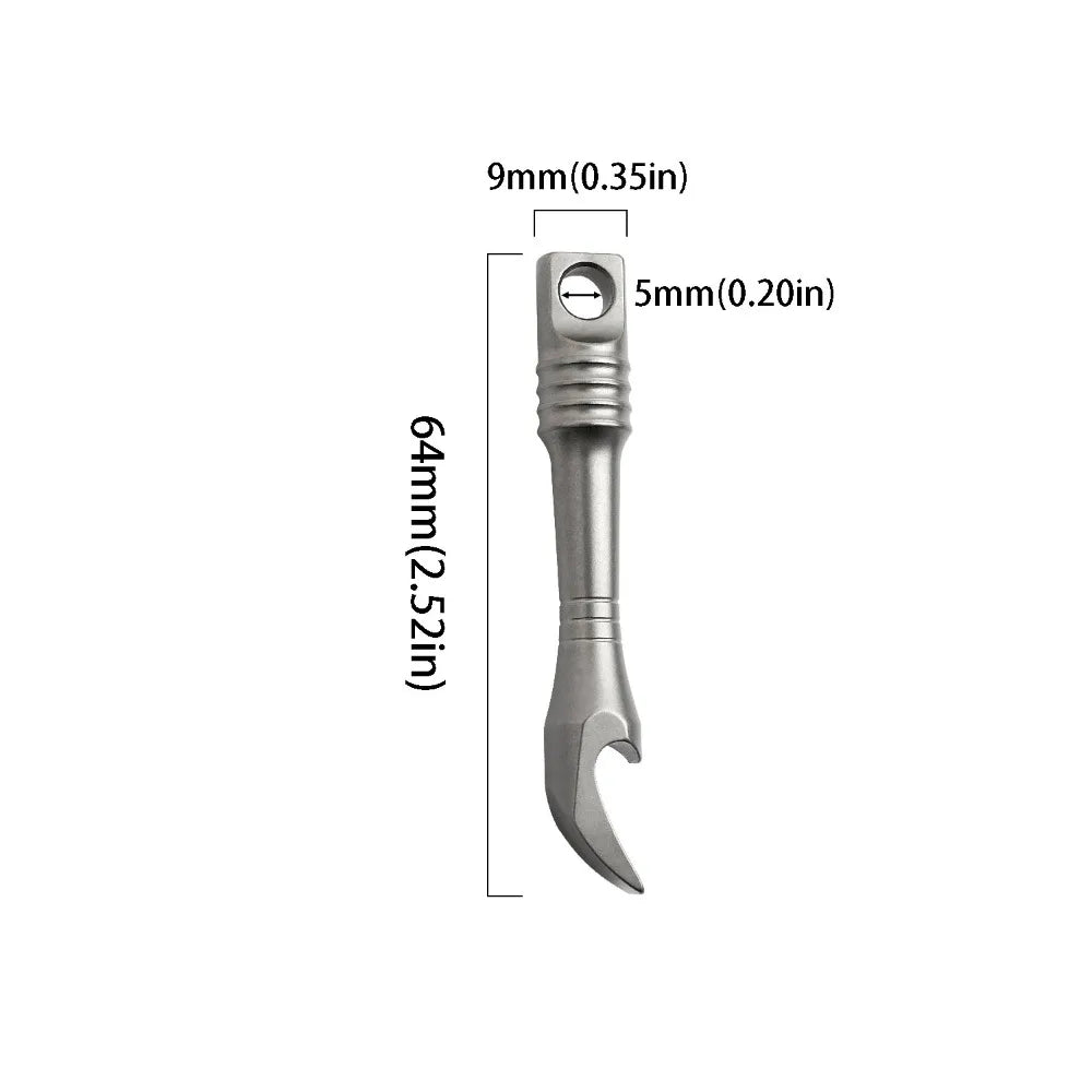 Titanium Alloy Mini Keychain Pry Bar & Bottle Opener Tool Mini Multi-Tool Babs 64mm-2.52in