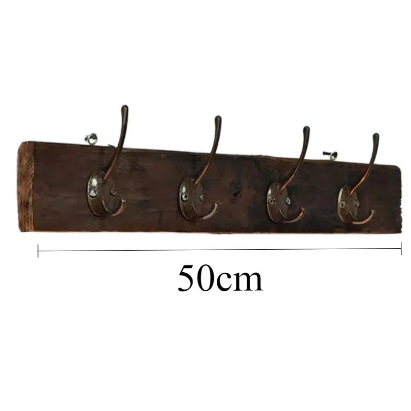 Wooden Wall Mounted Coat Rack – 4-Hook Vintage Pine Hanger Wall Mounted Coat Rack Babs