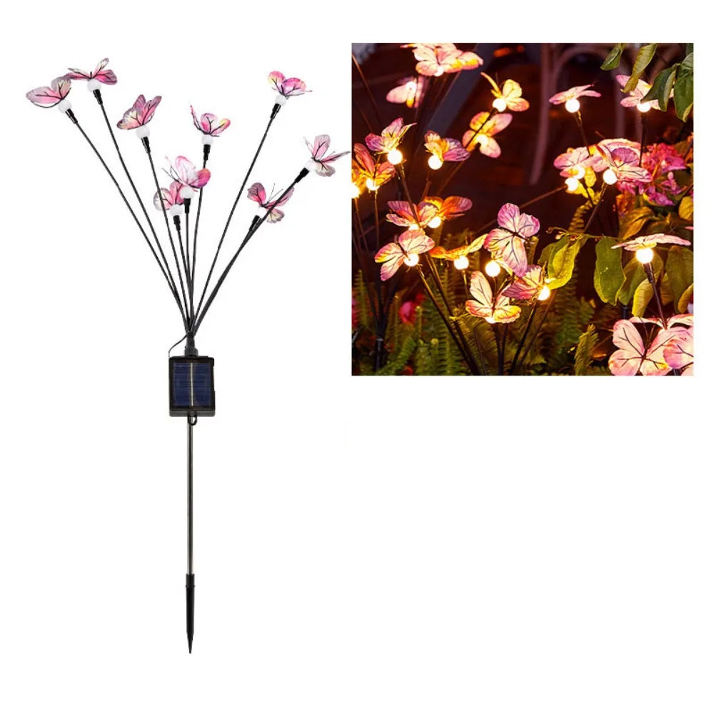 Butterfly Solar Garden Lights 6/9 Head – 8 Modes, Waterproof Solar Garden Light Babs 9Head Style 1