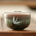 Retro Crane Ceramic Tea Cup – Chinese Style Porcelain Mug Ceramic Tea Mug Babs B 1PC <200ml