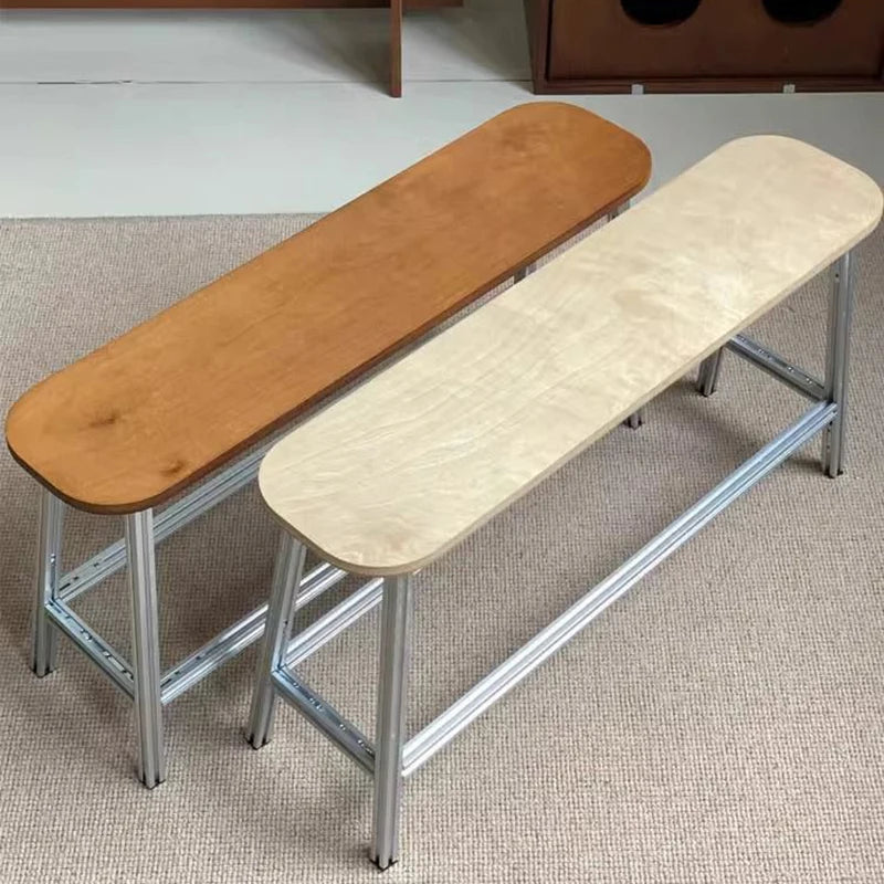 Modern Wooden Metal Ottoman Footstool – Minimalist Bench Ottoman Footstool Bench Babs