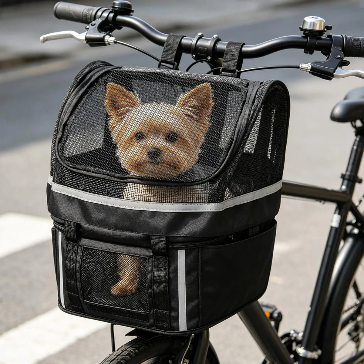 Dog Pet Bike Basket – Full-Zip Breathable Cover & Safe Carrier Pet Bike Basket Babs