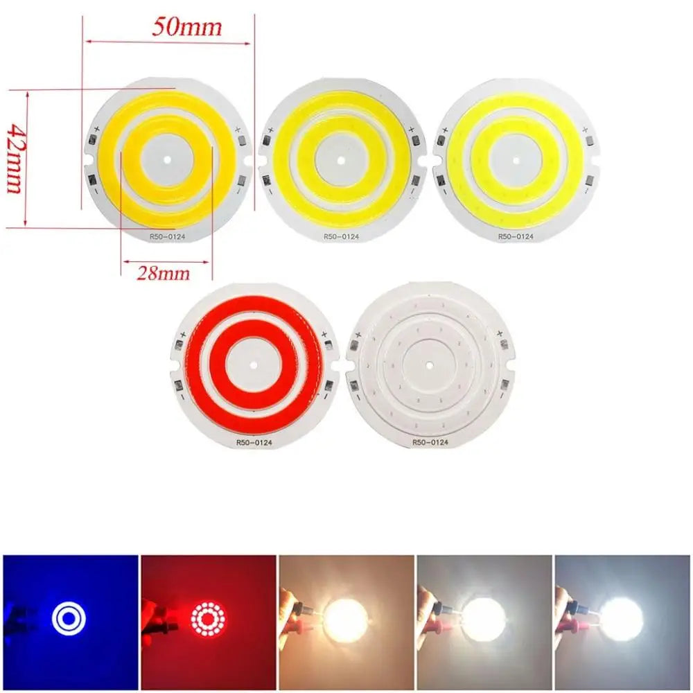 2W Round Double Ring COB LED Chip – DIY Light Component COB LED Chip Babs