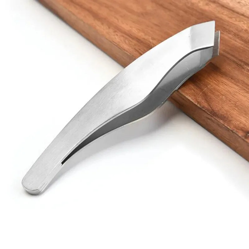 Stainless Steel Fish Bone Tweezers & Food Tongs – Angled Tip Fish Bone Tweezers Babs