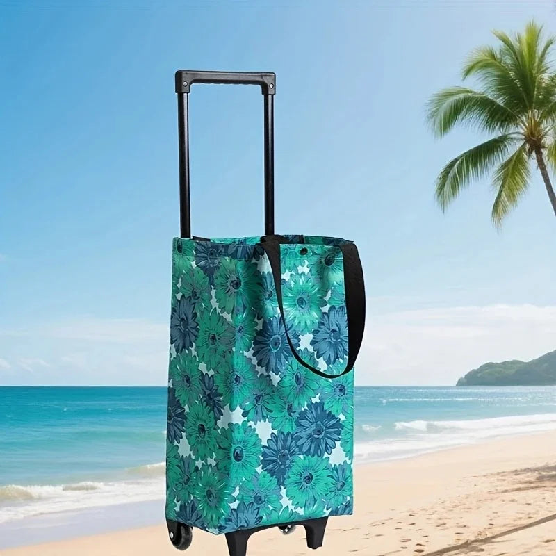 Foldable Oxford Cloth Shopping Cart – Large Capacity Bag Foldable Shopping Bag Babs