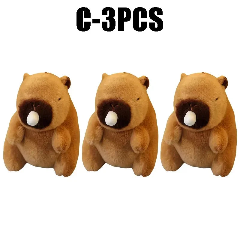 Cute Capybara Plush Keychain – Bubble Pop & Tail Wag Plush Keychain Toy Babs C-3PCS