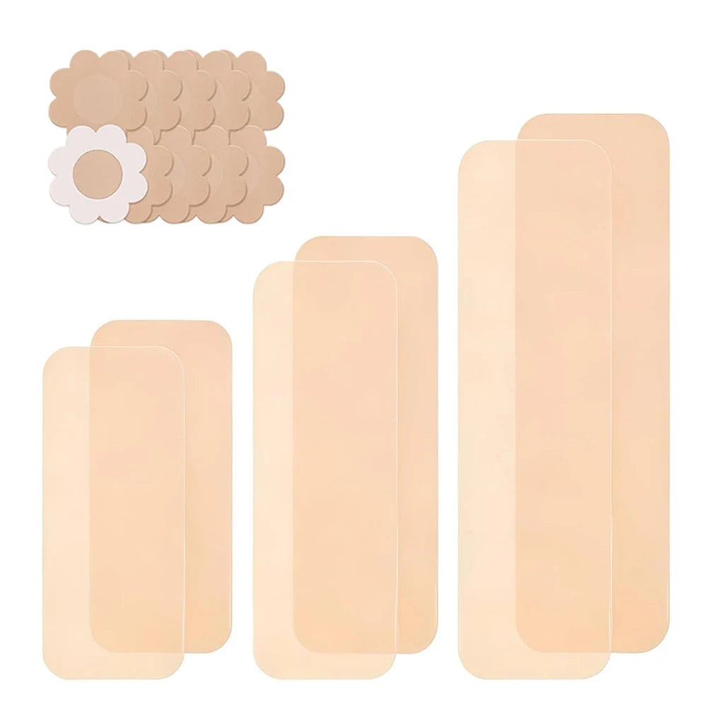 6-Pack Precut Silicone Breast Lift Tape – Reusable Sticky Bra Breast Lift Tape Babs 6Pcs Pack One Size