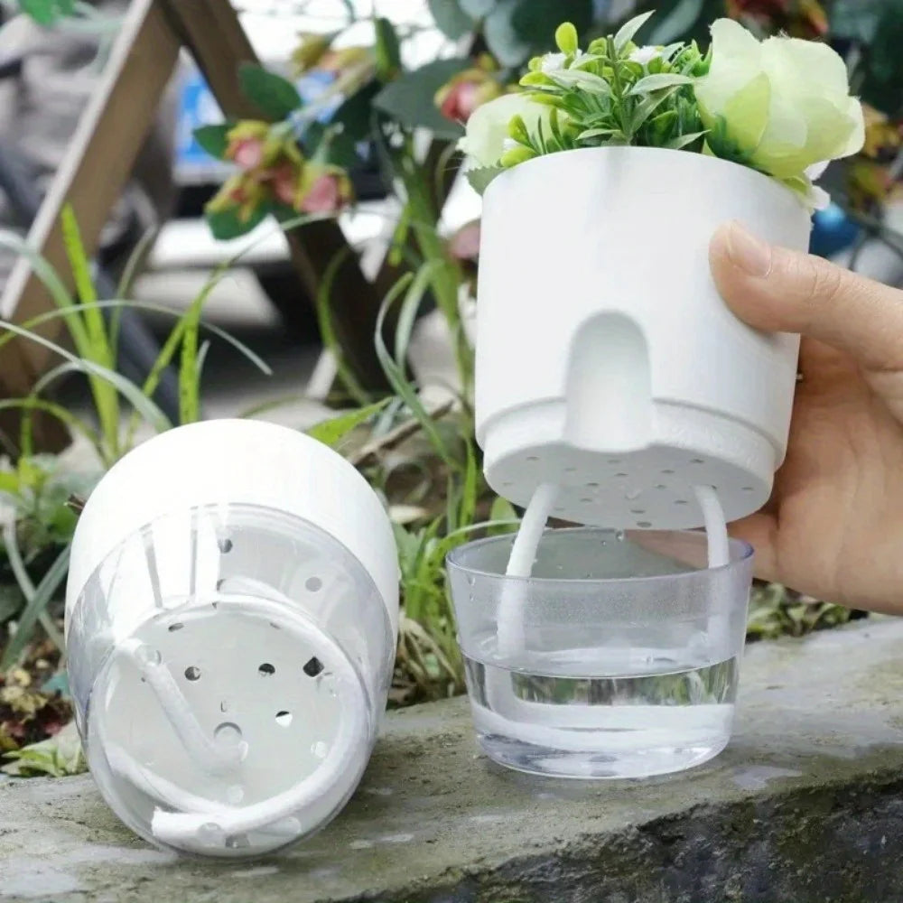 5-Pack Self Watering Planters – Wicking Pots with Bottle Self Watering Planters Babs