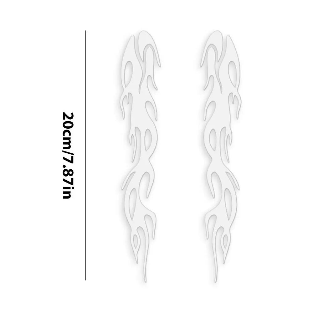Flame Reflective Waterproof Stickers for Motorcycle & Car Motorcycle Car Decal Babs White