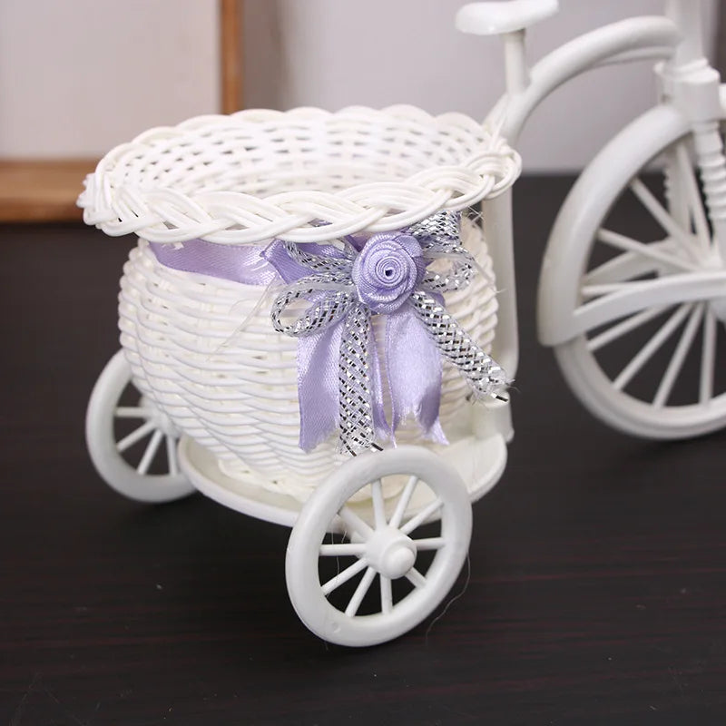 Tricycle Flower Basket – Blue Bike Decoration for Weddings & Home Decorative Flower Basket Babs