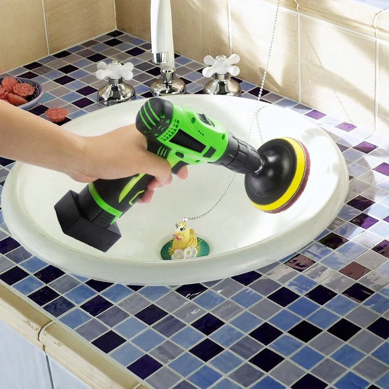 4-Inch Drill Power Brush Tile Scrubber Scouring Pads Kit Drill Scrubber Kit Babs