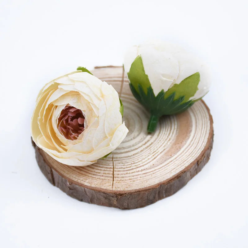 Silk Tea Rose Artificial Flowers for Wedding, Wreath & DIY Crafts Artificial Silk Flowers Babs milk white 10 pcs