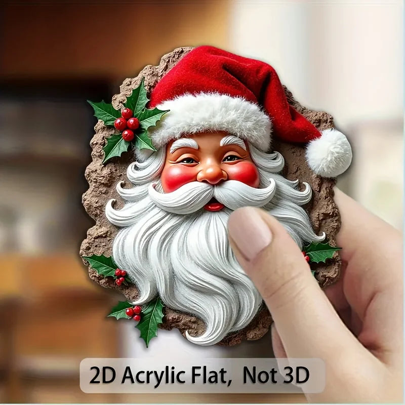 2D Flat Santa Acrylic Fridge Magnet | Christmas Decor Acrylic Fridge Magnet Babs