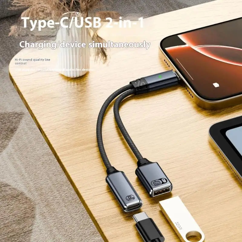 2-in-1 USB-C Splitter – Dual Audio & PD 100W Fast Charger USB-C Adapter Babs