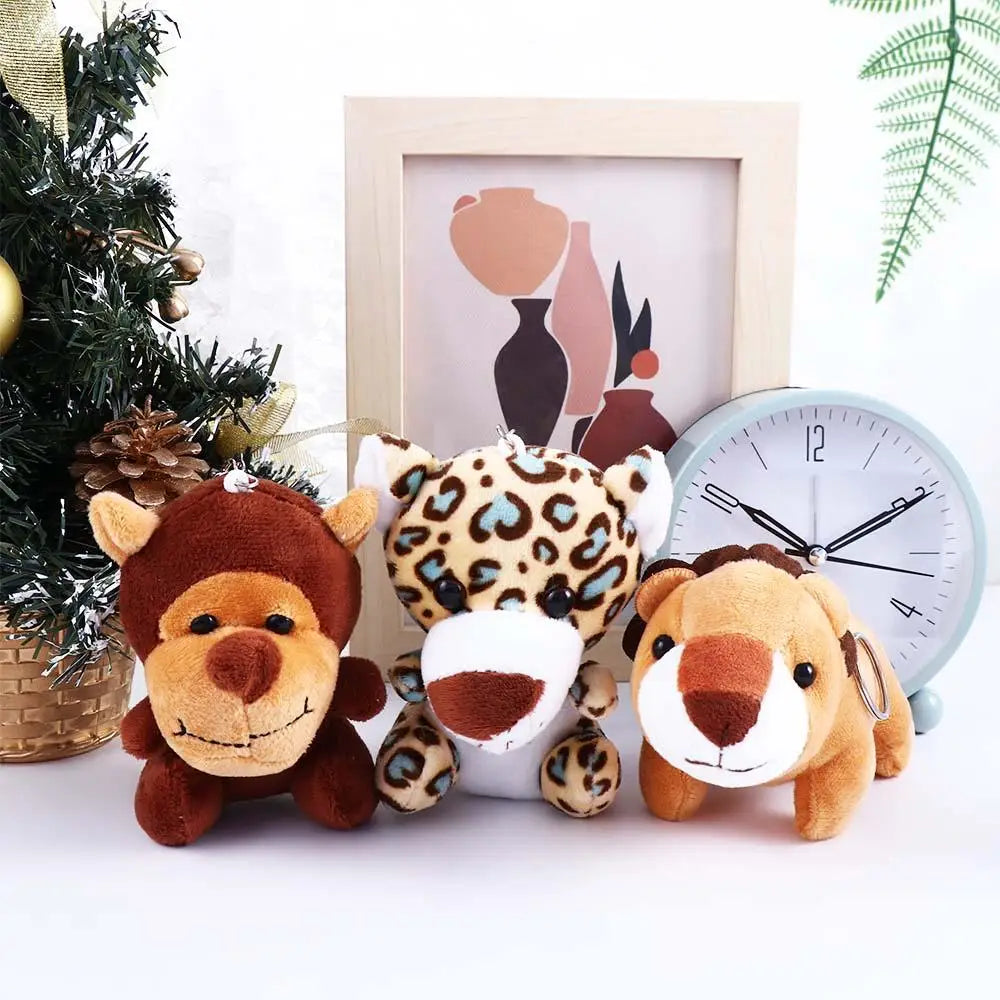 Jungle Animal Plush Keychain – Elephant & Tiger Stuffed Plush Keychain Babs