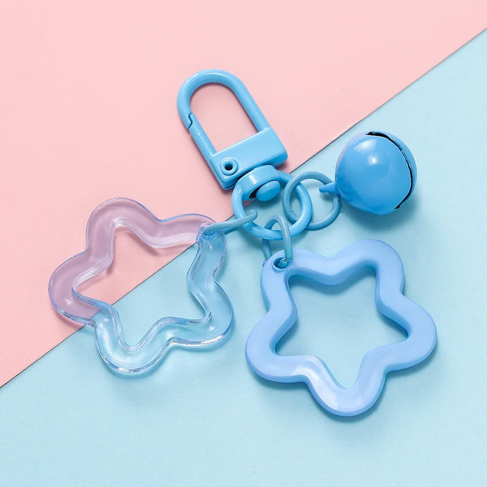 Hollow Star Charm Keychain with Bell & Acrylic Beads Charm Keychain Babs L