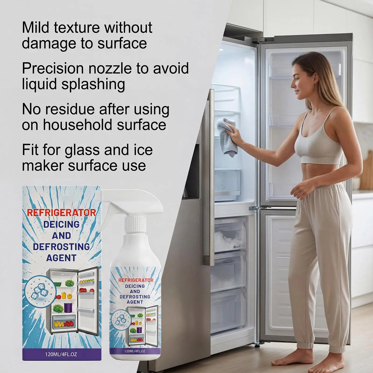 120ml Freezer Defroster Spray – Fast Ice & Frost Remover Defroster Spray Babs