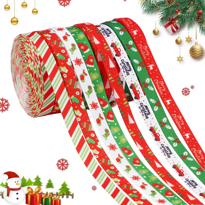 10 Yards 10mm Christmas Polyester Ribbon – Gift Bow DIY Crafts Craft Ribbon Babs