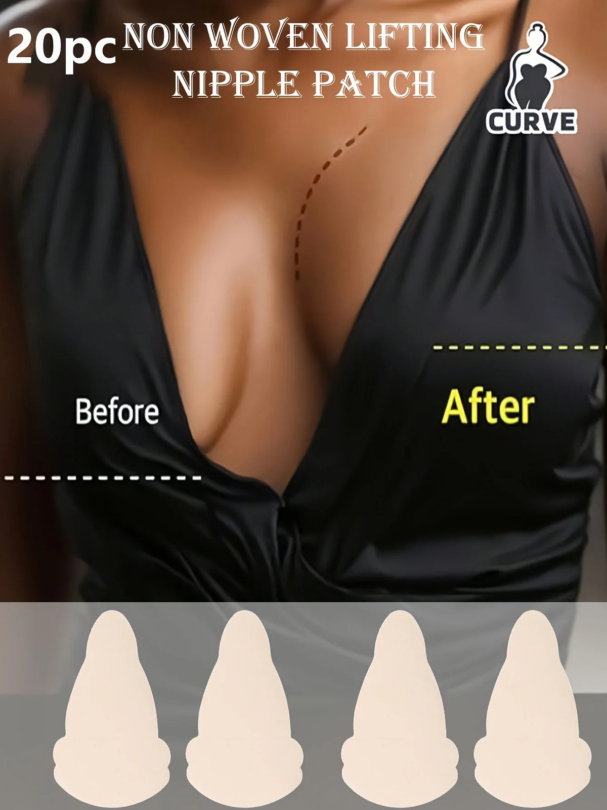 20PCS Invisible Chest Lifting Patches – Breathable Adhesive Pads Chest Lifting Patches Babs