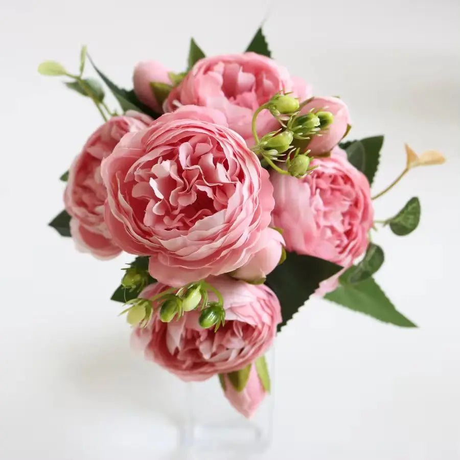 Silk Peony & Rose Artificial Bouquet – Wedding & Home Décor Artificial Flower Bouquet Babs color 3