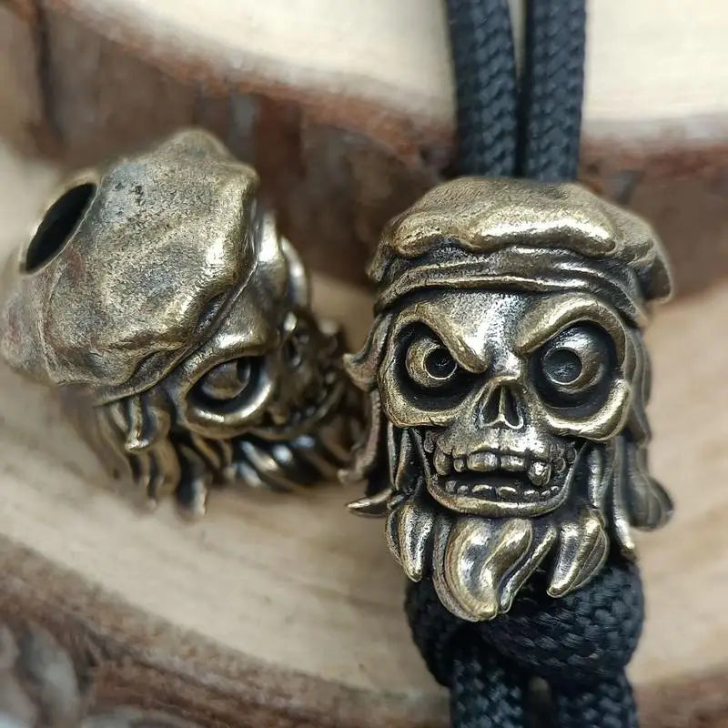 Sailor Skull Brass Knife Bead EDC Paracord Keychain Charm Brass EDC Charm Babs