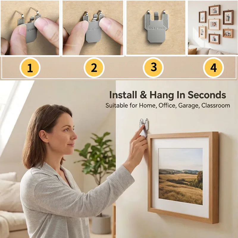 Claw Drywall Picture Hangers – 40 Lb Heavy Duty Wall Hooks Wall Picture Hanger Babs