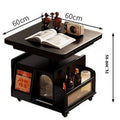 Oeny Lift-Top Folding Wood Coffee Table with Storage & Wheels Lift-Top Coffee Table Babs Black