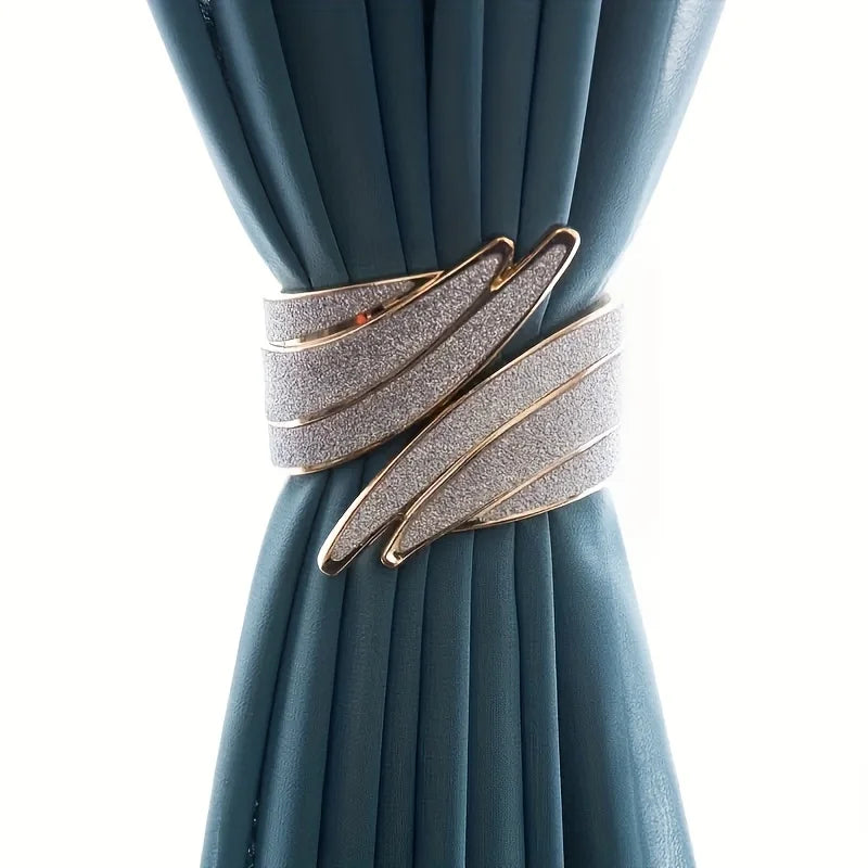 2pcs Metal Flowing Sand Curtain Buckles – Luxury Tie-Backs Curtain Tie Buckles Babs