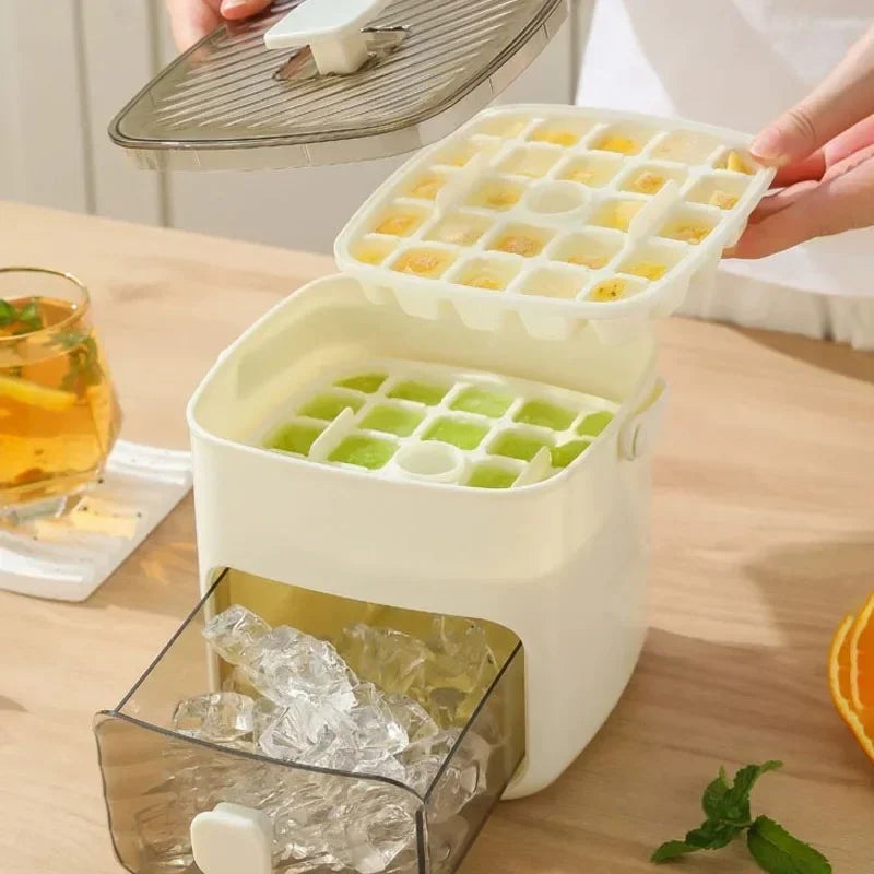 Brigii Ice Cube Tray with Lid & Bin – 48 Cubes, Stackable Ice Cube Tray Set Babs