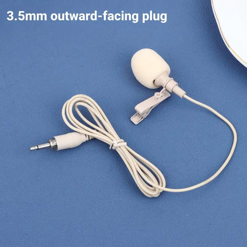 Beige Lavalier Lapel Mic ZL-F1720 Omnidirectional + 2 Covers Lavalier Microphone Babs 3.5mm
