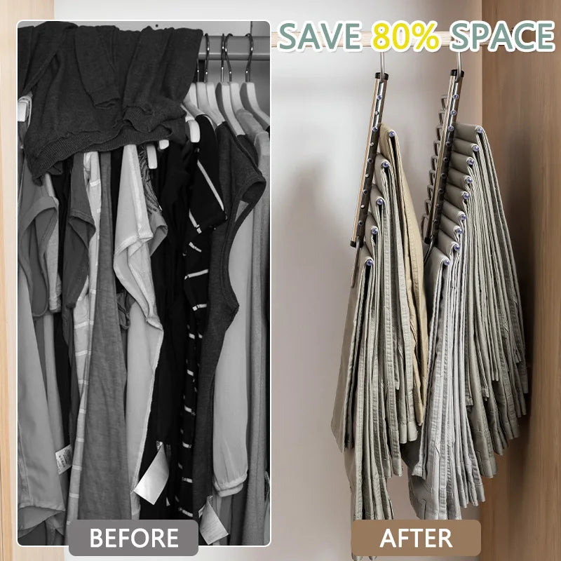 Stainless Steel Pants Hanger 5/9 Tier – Space-Saving Closet Organizer Pants Hanger Organizer Babs
