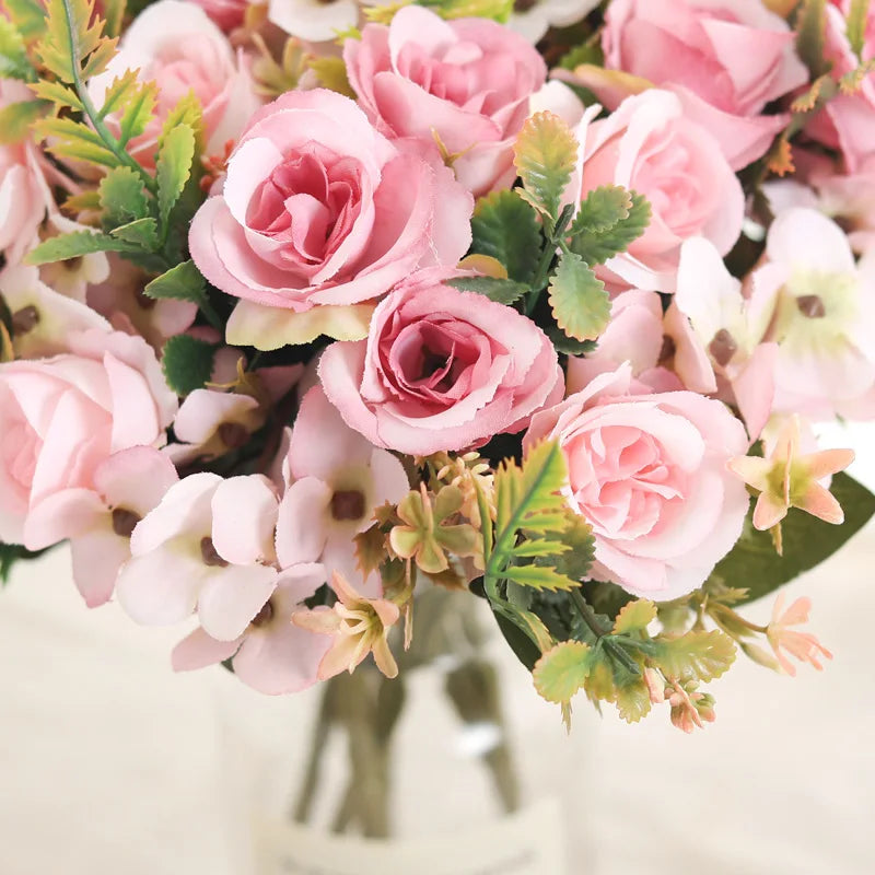 Silk Rose & Hydrangea Artificial Bouquet | Wedding & Home Décor Artificial Flower Bouquet Babs