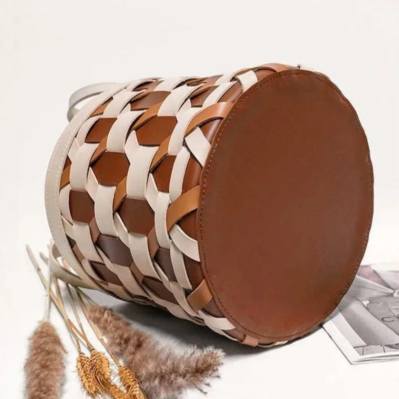 Large Leather Laundry Basket – Woven Storage Organizer Laundry Storage Basket Babs