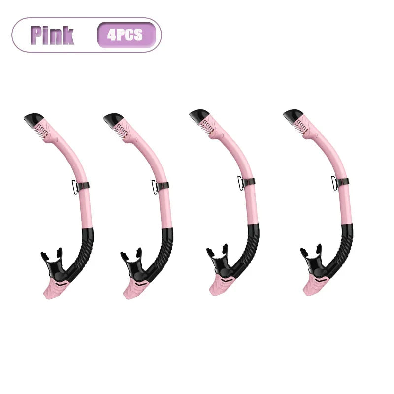 Full Dry Snorkel for Adults – 1–10 Pack Diving Breathing Tube Dry Snorkel Babs Pink-4PCS