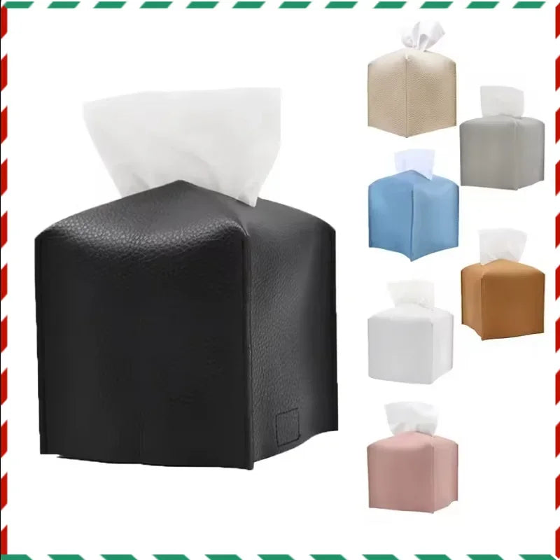 PU Leather Tissue Box Holder – Modern European Style Tissue Box Holder Babs