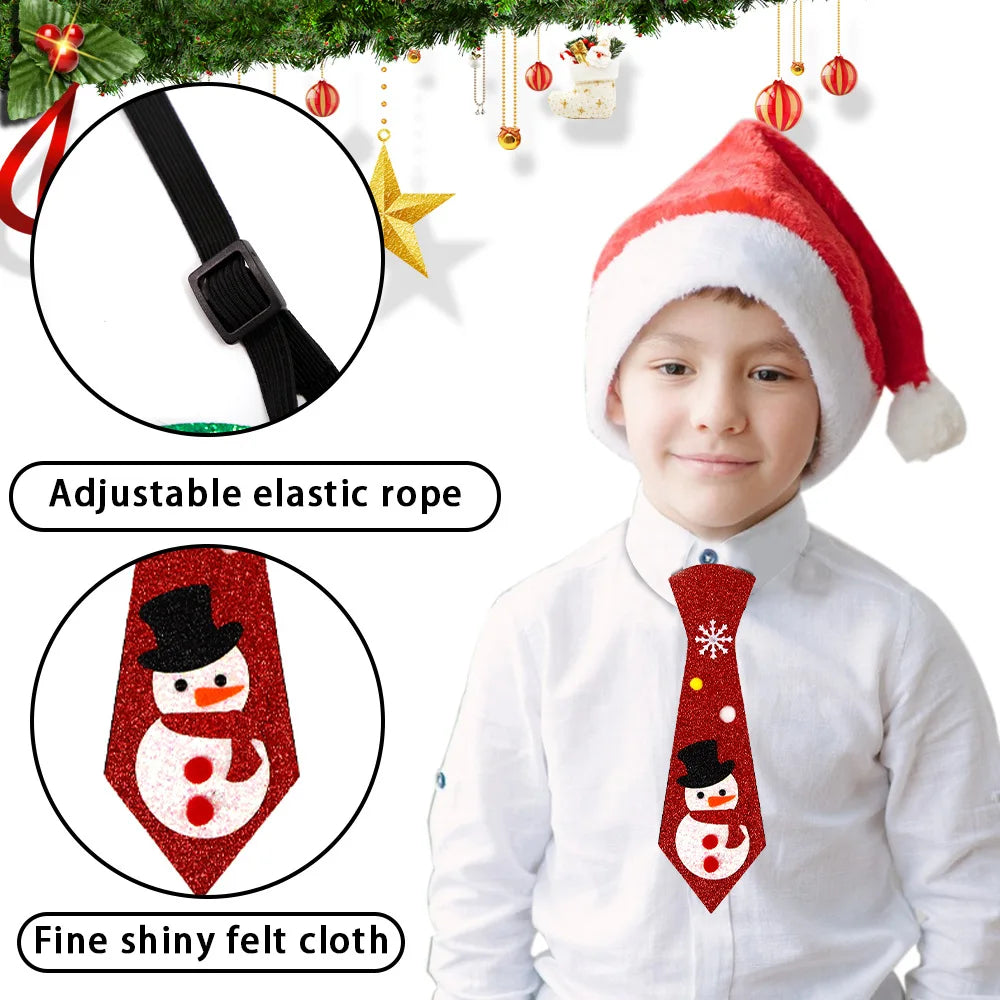 12pcs Kids Christmas Neckties – Santa & Snowman Holiday Ties Kids Holiday Neckties Babs mix colors