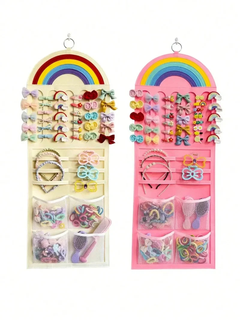 Kids Hair Clips & Bows Wall Hanging Organizer Storage Pouch Hair Accessories Organizer Babs