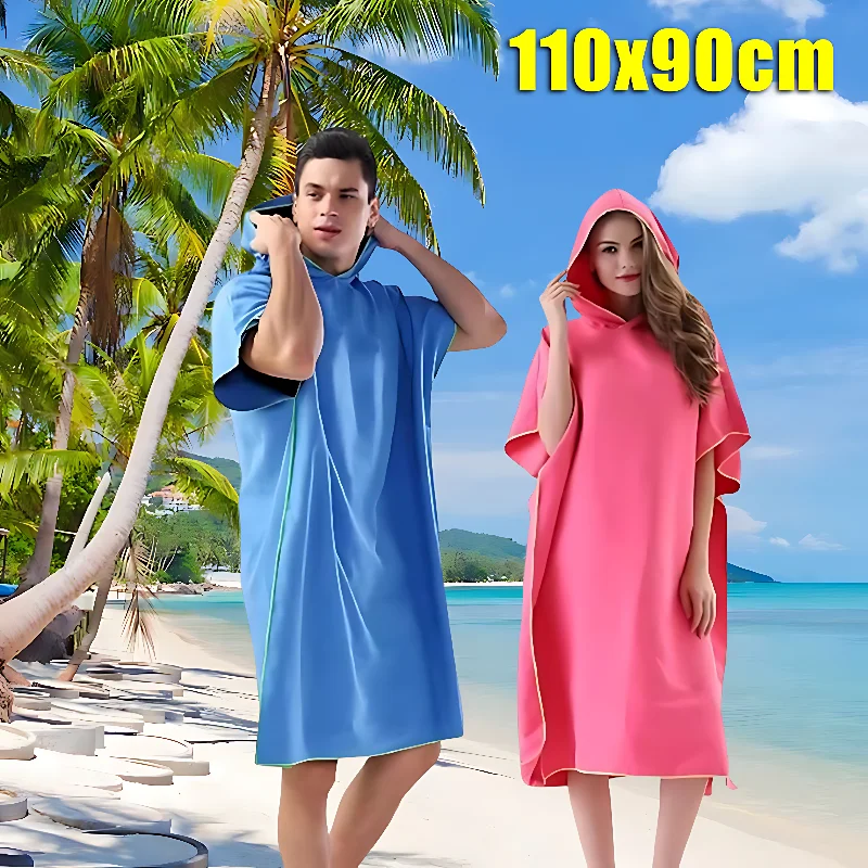 Surf Poncho Hooded Changing Robe | Quick-Dry Microfiber Towel Surf Changing Robe Babs