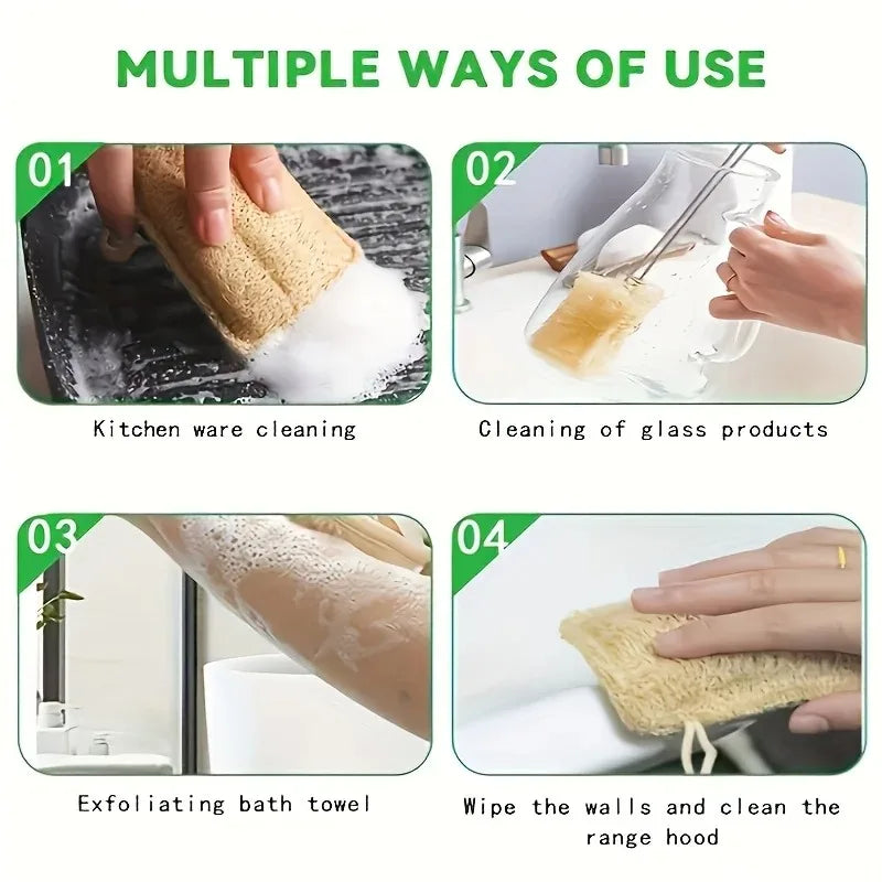 Natural Loofah Dishwashing Scrubbers 6/12 Pack | Eco Kitchen Cleaner Kitchen Scrubber Babs