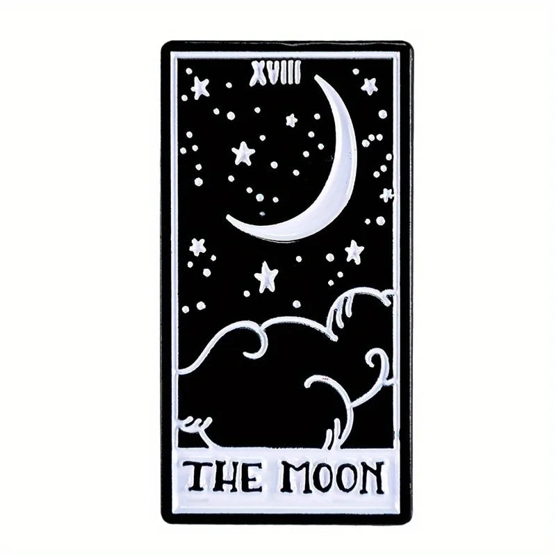 Tarot Card Star Moon Hard Enamel Pin – Alloy Brooch Badge Enamel Lapel Pin Babs