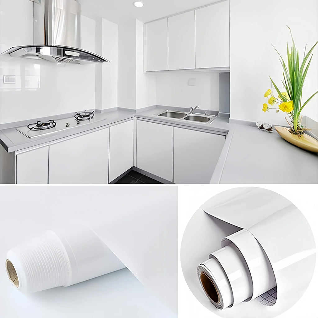 White Peel & Stick Wallpaper – Waterproof PVC Self-Adhesive Peel & Stick Wallpaper Babs