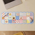 Large Checkered Mouse Pad Pink Blue – PVC Desk Mat | HUXUAN Extended Desk Mat Babs A7