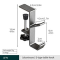 Adjustable Metal Desk Bag Hanger Hook Clamp – No-Drill Desk Bag Hanger Hook Babs 57GRAY 1Color
