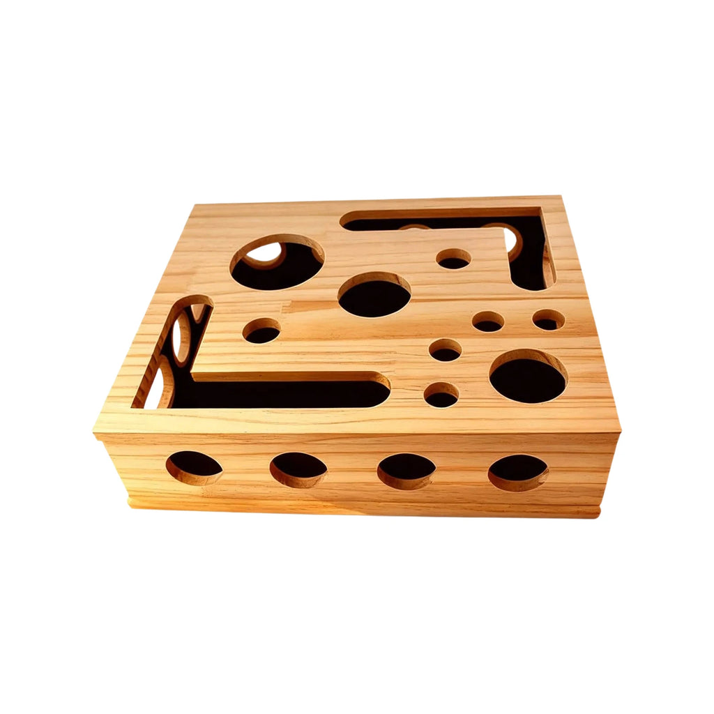 Cat Wooden Scratch Maze Box – Interactive Nail File Enrichment Toy Cat Enrichment Toy Babs
