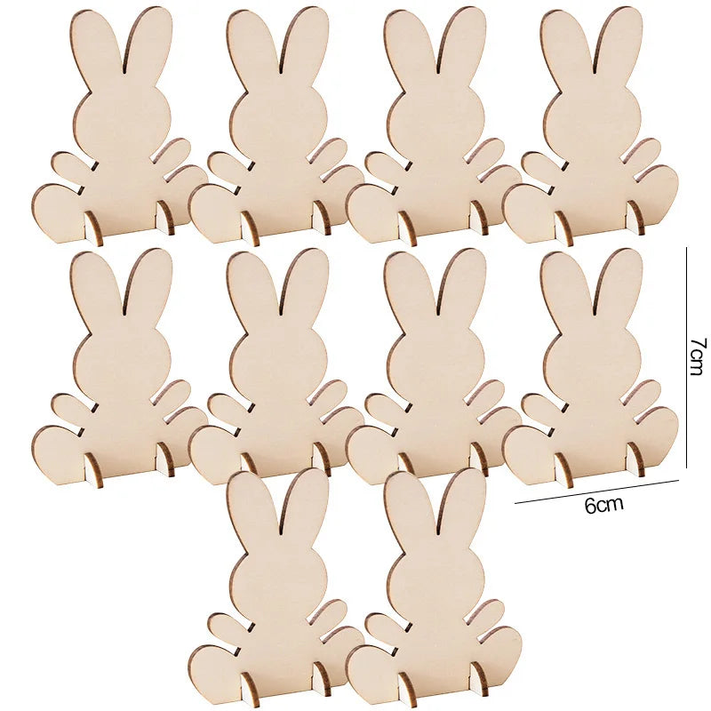 Wooden Easter Rabbit DIY Ornaments – 5/10/20 Pcs Craft Kit DIY Craft Ornament Kit Babs Wood 20Pcs