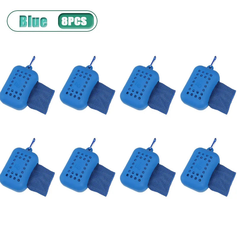 Quick-Dry Cooling Towel – Microfiber Absorbent, 1–10 Pack Cooling Sports Towel Babs Blue-8PCS